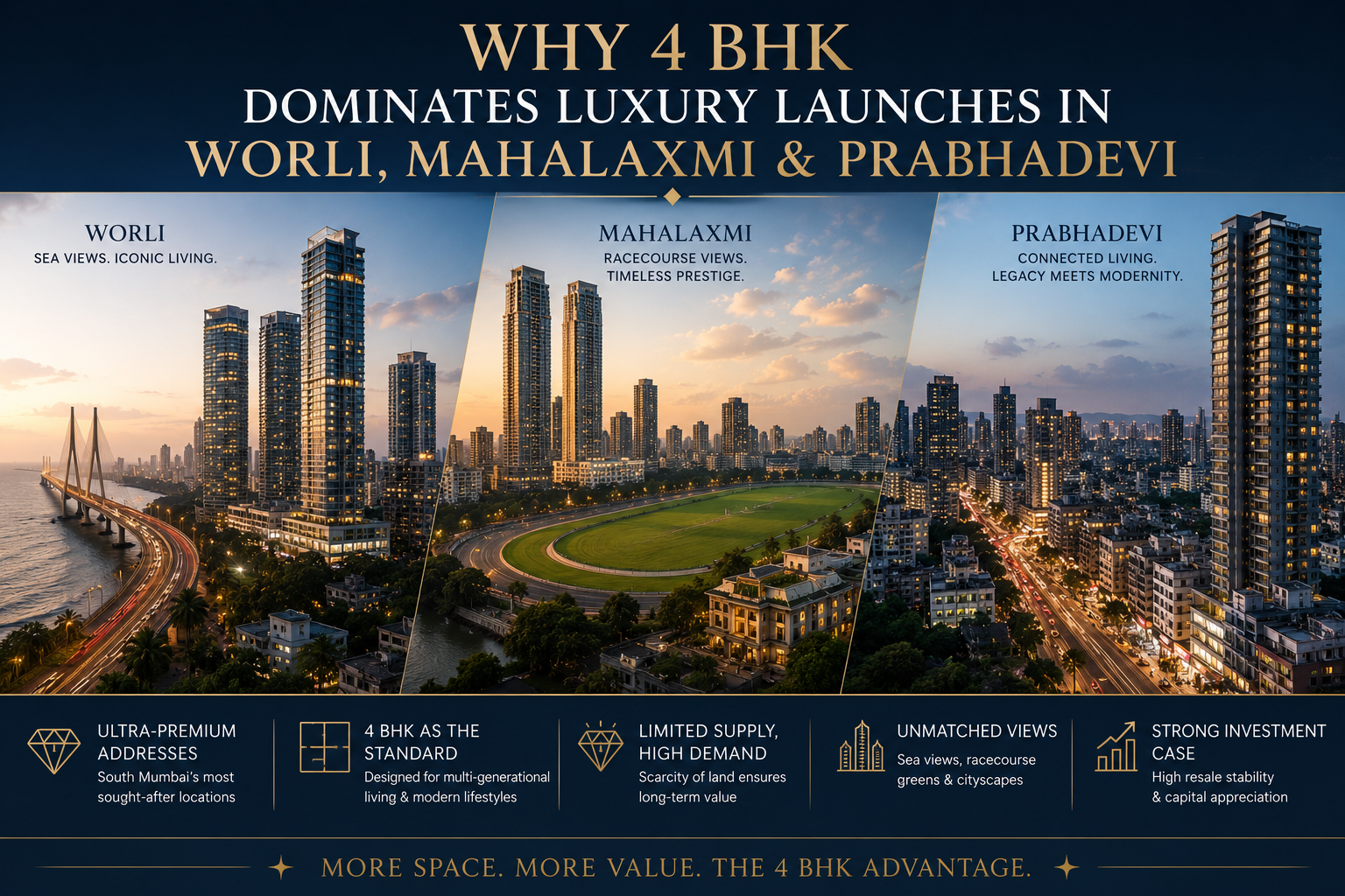 Why 4 BHK Dominates Luxury Launches in Worli, Mahalaxmi and Prabhadevi